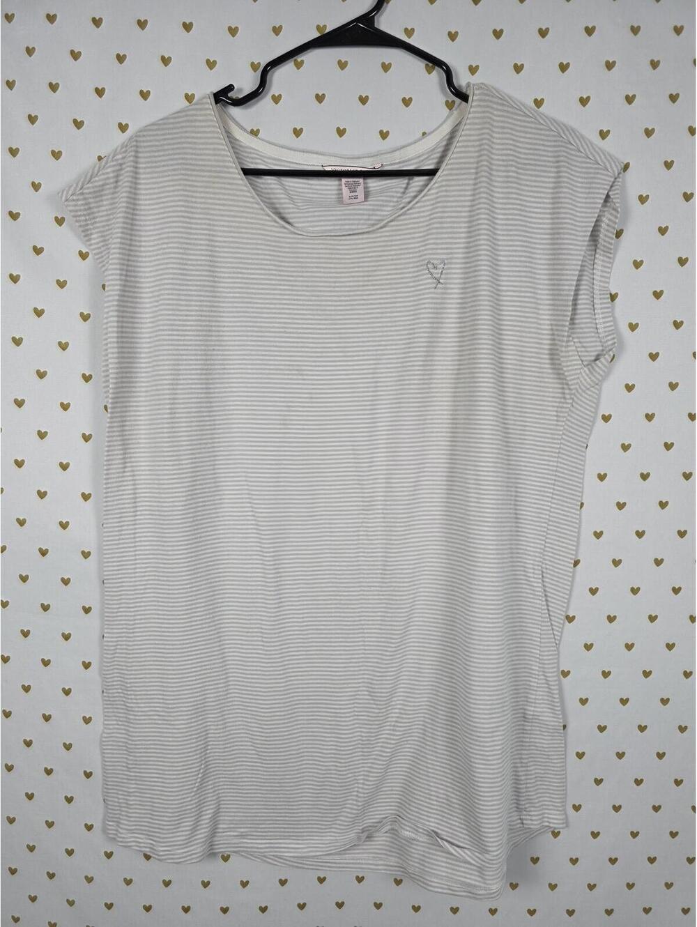 Victorias Secret Small super soft striped sleep shirt nightgown Grey